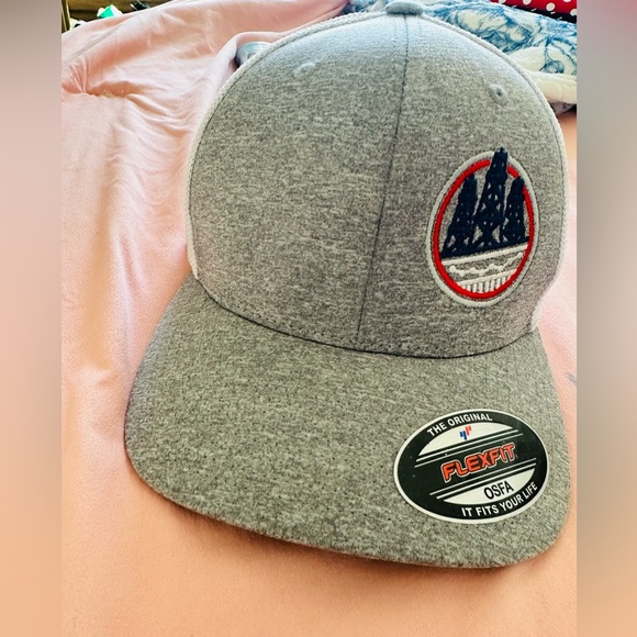 Flexfit Other - NWT Grey Flexfit Cap. Custom Made for an Oil and Gas Event. Exclusive